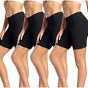 wirarpa Women's Cotton Boy Shorts Underwear Anti Chafing Soft Biker Short Plus Boy Shorts Panties 4 Pack, Small