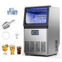 VEVOR Commercial Ice Maker Machine, 80 lbs/24h with 13 lbs Storage Capacity, Countertop/Freestanding/Under Counter, Stainless Steel Ice Maker with LED Display & Self-Cleaning, for Home Bar Restaurant