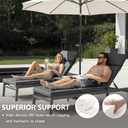 80 x 26 Inch Outdoor Chaise Lounge Cushions Set of 2 - Removable Cover, 4-Section Design, Water-Repellent & Fade-Resistant, 6 Tie Straps, Replacement for Patio & Pool Chairs - Dark Grey