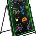 VEVOR LED Message Writing Board, 32"x24" Illuminated Erasable Lighted Chalkboard, Neon Effect Menu Sign Board, Drawing Board with 8 Fluorescent Chalk Markers and Remote Control