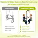 FUNLIO Face to Face Double Swing for Kids Aged 3+, 2-Passenger Seesaw Swing for Backyard, Outdoor Playground Swings with Adjustable Chains, Durable Outdoor Indoor Swing, CPC Certified, 110 lbs
