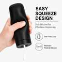 Silicone Dish Soap Dispenser, 8 Oz Refillable Squeeze Bottle, Leakproof for Kitchen Sink, Black