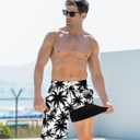 Goodstoworld Men's Funny Swim Trunks with Compression Liner 2 in 1 Quick-Dry 9" Stretch Shorts with Three Pockets (White, XL)