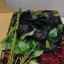 80 Pcs Roses Artificial Flowers, Silk Black & Red Artificial Flowers Petals Long Stem Roses for Wedding Bouquet Home Party Decor