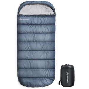 BISINNA XXL Sleeping Bag(90.55"x39.37") for Big and Tall Adults,3-4 Seasons Plus Size Warm and Comfortable Waterproof Lightweight Sleeping Bag Great for Camping Backpacking Hiking Indoor & Outdoor (1.5kg Left Zip 3 Season, Gray)