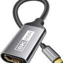 USB-C to HDMI 2.1 Adapter | 8K@60Hz,4K@144Hz,2K@165Hz High-Speed USB Type C 3.1 to HDMI 8K Converter [Thunderbolt 3/4 Compatible] for MacBook Pro/Air,iPad, Other USBC Laptops