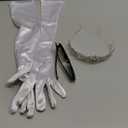 Princess White Tiara Gloves Sunglasses Headphones, Princess Costume Accessories Women Bachelorette Party Decorations (3 Pcs - Style b (No Headphones))