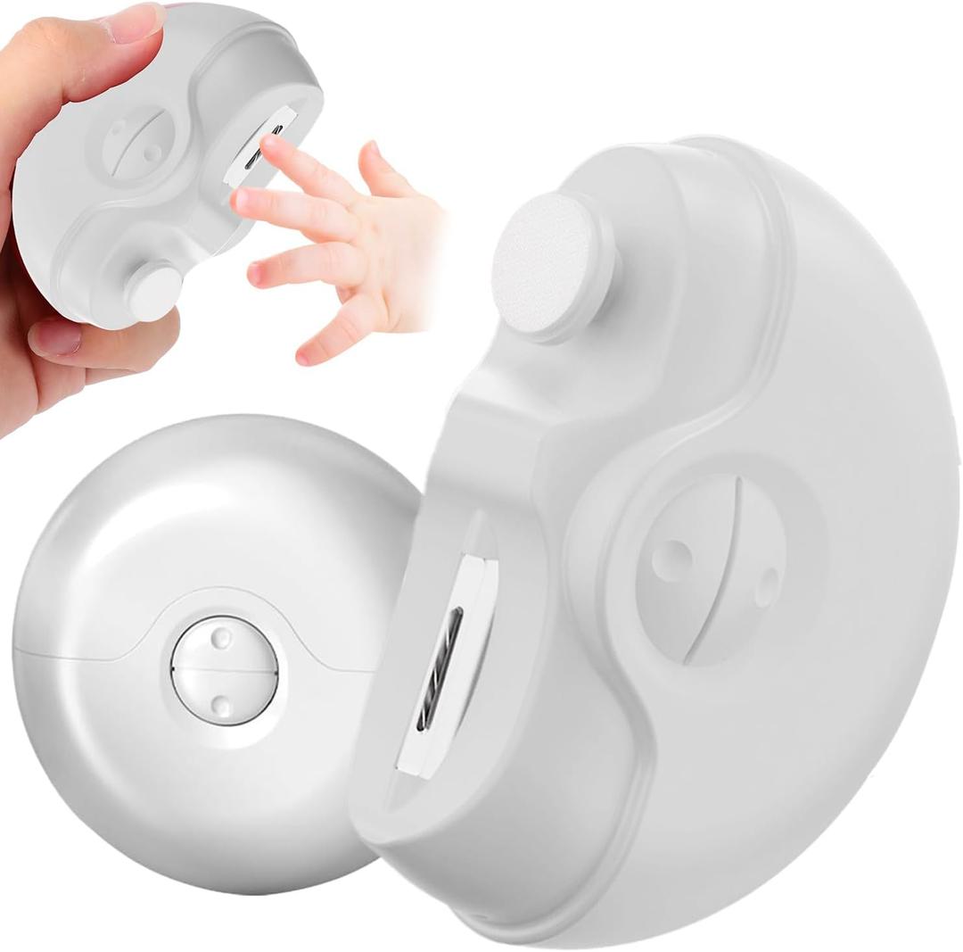 3 x 2 in 1 Automatic Nail Clippers - Electric Nail Trimmer with 2 Adjustable Speeds, for Seniors, Kids, Adults (White)