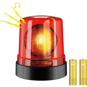 Toy Police Lights Strobe Light,360-Degree Rotating Flashing Light with 2 AA Batteries, Suitable for Children for Role-Playing, Toys, Gifts (Red)