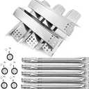 Uniflasy Grill Replacement Parts for Nexgrill 720-0882A 720-0925P 720-0925 720-0896B 720-0896C, Stainless Steel Grill Burners Heat Plate Shields Replacement for Nexgrill 5 Burner 720-0882A, 5 Pack