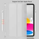iMieet iPad (A16) Case 11th Gen/iPad 10th Generation Case [11-Inch 2025/10.9 Inch 2022] with Pencil Holder, Trifold Stand Smart Cover with Soft TPU Back,Auto Wake/Sleep(New Light Gray)