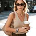 4 x Braided Stretchy Bands with Magnetic Clasp for Apple Watch Band 40mm 38mm 41mm 42mm 44mm 45mm 46mm 49mm, Bling Crown Designer Soft Nylon Sport Solo Loop for iWatch Series 10 9 8 7 6 5 4 3 Ultra 2 1 SE (HH-Starlight color)