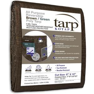 Kotap 8-ft x 10-ft Reversible Brown/Green Poly Tarp, Item: TBG-0810, Model:TBG0810