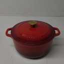 Mueller 6 Qt Enameled Cast Iron Dutch Oven, Heavy-Duty Casserole Dish and Braiser Pan with Lid and Stainless Knob, Safe for All Cooktops