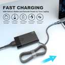65W USB C New Slim Laptop Charger Power Cord Compatible with HP Elitebook, Envy X360, Spectre X360, Chromebook, Probook, Zbook, Elite X2 Type C Ac Adapter Fast Charging Computer Charger