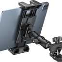 OHLPRO Tablet Mic Stand Holder for iPad Treadmill Handlebar Clamp, Mount for Spin Bike Microphone Peloton Stroller Bicycle, Fit 5-13 iPad Pro 12.9 Air Mini, Galaxy Tab, iPhone, Fire HD 10 (Extended Version)