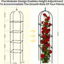2 Pack 70.87" Garden Obelisk Trellis for Climbing Plants Rustproof Metal Plant Tower, Pyramid Design for Roses, Clematis, Jasmine, and Vegetable Vines, Indoor & Outdoor Use, Black