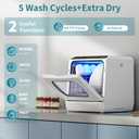 AIRMSEN Portable Countertop Dishwasher, No Hookup Needed, 6 Programs, 1-Hour Hot Air Drying & 72-Hour Air Circulation, Built-in Water Tank, for Home, Apartments & RVs