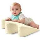 EKEPE Tummy Time Support Pillow with Plush Cover for Baby Gas, Colic Relief & Burp, Nursing Reflux Prop for Feeding, Neck, Shoulder and Body, Tummy Time Mat for Newborns and Infant 0-12 Months - Beige