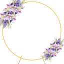 Round Backdrop Stand Gold 6.6ft Metal Circle Balloon Arch Frame for Wedding Birthday Party Baby Shower Graduation Decoration