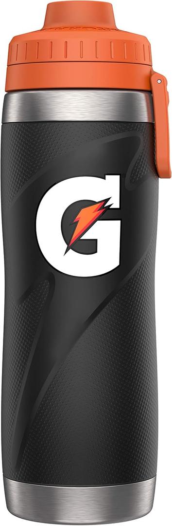 Gatorade Stainless Steel Sport Bottle, 26oz, Double-Wall Insulation (Black)