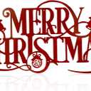 Metal Merry Christmas Wall Decor Christmas Sign Letter Decorative Hanging Plaque Suitable For Indoor Outdoor Room Yard Holiday Decoration (Large, Red2)