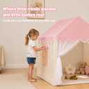 Kids Play Tent Indoor Playhouse, Princess Tent with Mat & Star Lights Pink, 47.2 x 40.9 x 51.2 inches