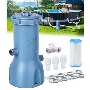 KimFilter Pro Series 1000 GPH Above Ground Pool Filter Pump, Powerful Pool Cartridge Filter Pump, Water Circulation and Filtration System -Improved Water Clean & Clarity, Pools Pumps Above Ground-Gray