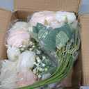 Yastouay 4 Bouquets Peonies Artificial Flowers, Mixed Pink & White Fake Peonies with Large Bloom, Silk Peony Flowers Faux Peony Bouquet for Wedding Centerpieces, Table, Vase & Home Decor