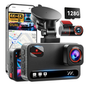 4K+4K Dash Cam Front and Rear, Free 128GB Card Included, 5.8GHz WiFi Dash Camera for Cars, Built-in GPS, G-Sensor, 170°Wide Angle, 3" IPS Screen, 24H Parking Mode, Support 512GB Max
