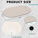 Elfcool Stone Bath Mat Diatomaceous Earth Shower Mat Non Slip Quick Dry Bath Stone Mat Super Absorbent Bathroom Floor Mat for Bathroom Kitchen Counter (Off White), 1'3" x 1'11"