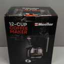 Mueller 12-Cup Drip Coffee Maker - Borosilicate Carafe, Auto-Off, Reusable Filter, Anti-Drip, Keep-Warm Function, Clear Water Level Window Coffee Machine, Kitchen Essentials & Accessories (Black)