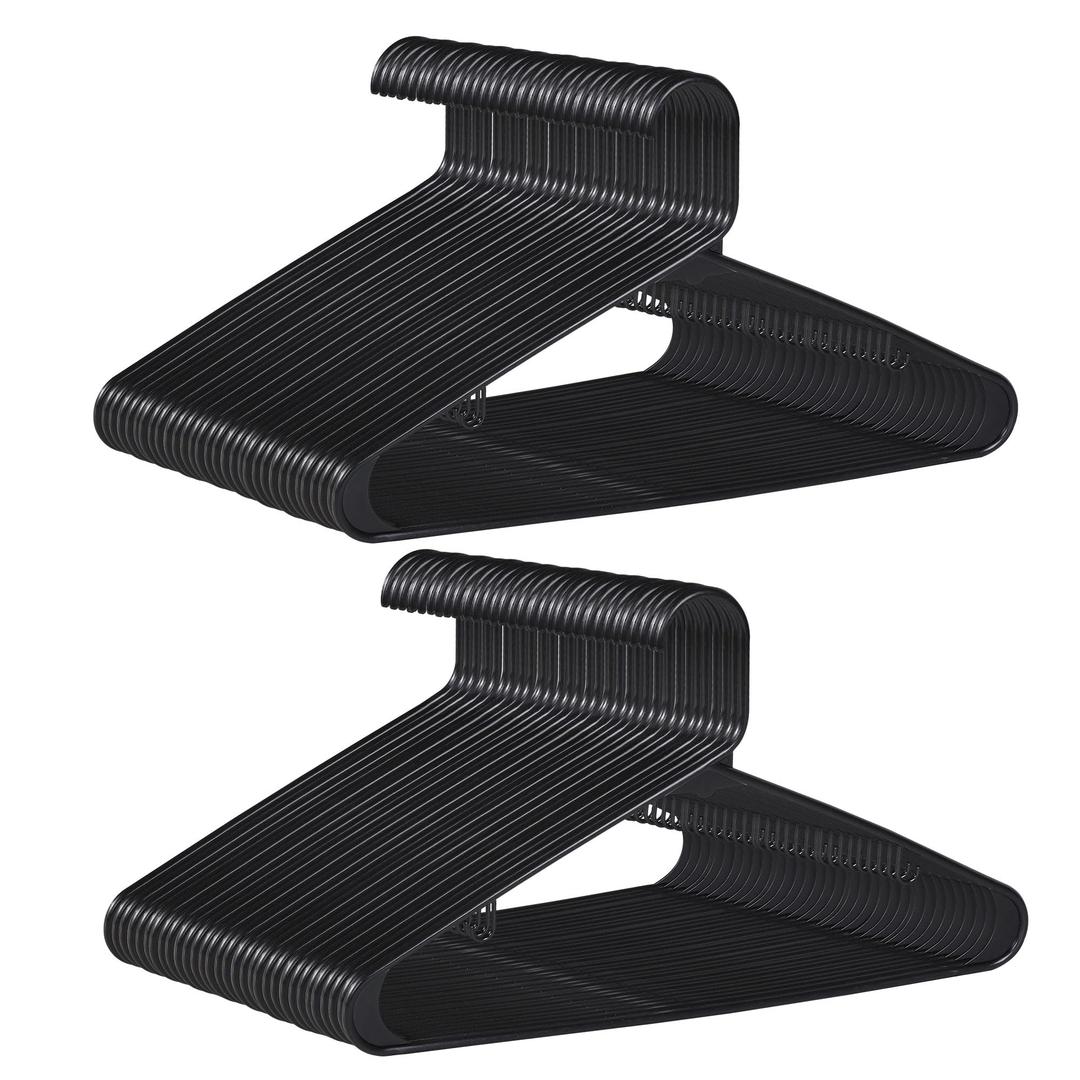 Hangers 100 Pack, Clothes Hangers for Coat, Heavy Duty Durable Closet Space Saving, Black
