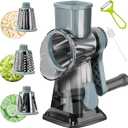 Rotary Cheese Grater Multi-Purpose Stainless Steel Cheese Shredder - Cheese Grater With Handle Effortless Grating of Carrots, Potatoes, Vegetables, and Fruits (blue)