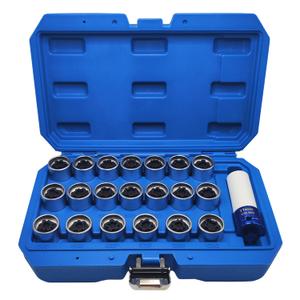 21PCS Wheel Locking Nut Key Kit Compatible with VW VAG Volkswagen, Wheel Lock Nut Socket Adapter Set, Wheel Anti-Theft Lug Nut Removal Tool, Anti-Theft Screw Remover