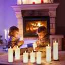 Flameless Flickering Battery Operated Candles 9PACK Real Wax Pillar LED Candles with 10-Key Remote Control and 24 Hours Timer for Wedding, Party, Home Decoration (Ivory)