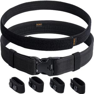 TACNEX Duty Belt w/Hook Lining 4 Keepers 2" Police Law Enforcement Officer Security Nylon Outer Inner Belt (XX-Large)