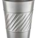 Monarch Abode Metal Bathroom Trash Can  Waste Basket for Bedroom, Office Desk, & Dorm, Handcrafted Wave Embossed, Durable Decorative Pewter Small Trash Can Bathroom Garbage Bin Wastebasket