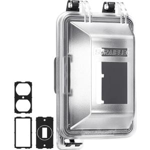 SURAIELEC Outdoor in-Use Outlet Cover, 1-Gang Weatherproof PC Receptacle Cover, Extra-Duty, Horizontal/Vertical Mount, Compatible with GFCI, Duplex Outlets and Switches for Outdoor Use, Black, 1-Pack