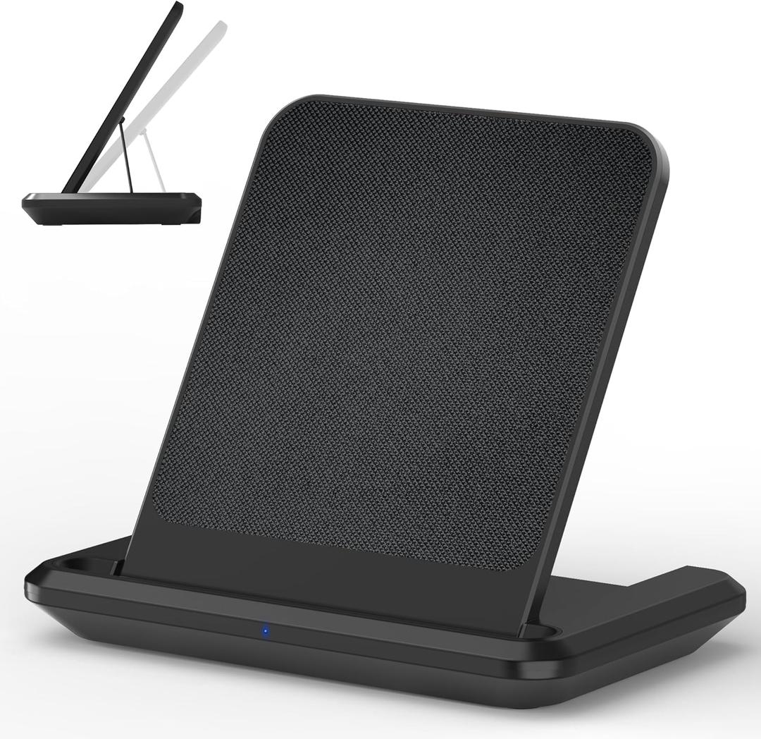 Foldable Wireless Charger Stand Compatible with Kindle Colorsoft Signature Edition & Paperwhite Signature Edition(2022 & 2024 Releases) and Samsung Phones, Wireless Charging Dock for Wireless Devices