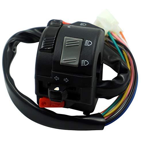 Motorcycle Left Control Handlebar Switch with Wiring Harness Universal Control Headlight Turn Signal kit with Switch Horn 7/8" 22mm Motorcycle Control Switch