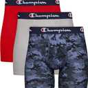 Champion Men's Underwear Boxer Briefs, Cotton Stretch, Total Support Pouch, MoistureWicking, No RideUp Fit, 3Pack L