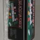 JolliLudo Texas Holdem Poker Chip Set Includes 200 Poker Chips 1 Holder 2 Card Decks 1 Mat 1 Tin Storage Box Blackjack Fun Game Night Supplies Gift for Christmas