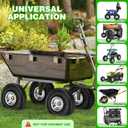 RRQ 10 Inch Pneumatic Wheel 4.10/3.50-4 Tire, 10" Pneumatic Wheels with 5/8" Bearings,2.2" Offset Hub for Garden Cart, Hand Truck, Lawn Cart, Mower (2 Pack)