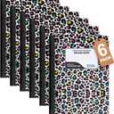 Composition Notebook Preppy with Leopard Print Design College Rule: 6 Pack, Cute Decorative Hardcover Writing Notebook With Sewn Binding and No Bleed Through, 200 Pages (100 Sheets), 9.75x7.5, For School or Office