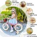 ACEGER Retro Princess Kids Bike with Basket for 3-12 Years Old Girls, Included Coaster Brake & Caliper Brake, Purple, 16 Inch With Training Wheels & Kickstand