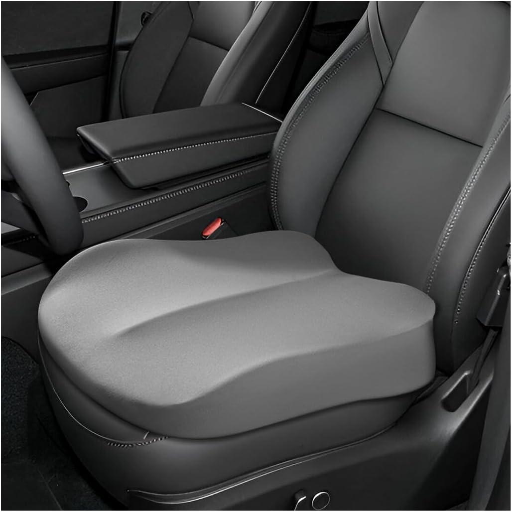 Car Seat Cushion, Comfort Ergonomic Memory Foam Seat Cushion for Tailbone Back Pain Relief, Breathable Car Cushion Suitable for Short People Driver to Get Better View (Gray)
