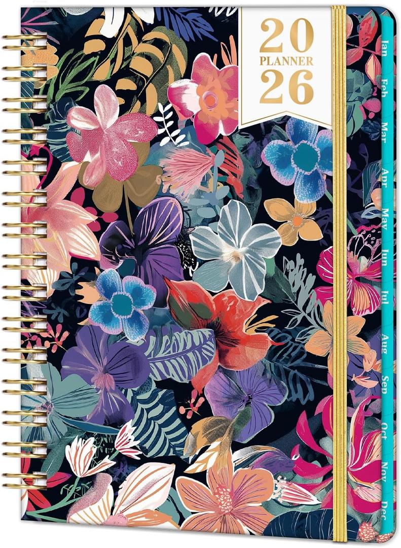 3 x 2026 Planner - 2026 Planner Weekly and Monthly, Jan.2026 - Dec.2026, 6.3" x 8.4", Planner 2026 Weekly Monthly Planner with Green Tabs, Twin-wire Binding, Back Pocket