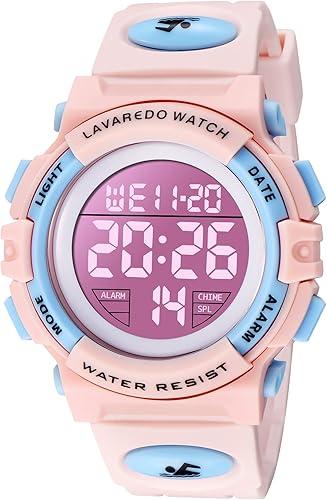 A ALPS Boys Watch for 315 Year Old Boys, Digital Sport Outdoor Multifunctional Chronograph LED 50M Waterproof Alarm Calendar Analog Watch with Silicone Band