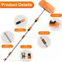SISUPASSIE 12FT Car Wash Brush with Long Handle, 12-Inch Soft Bristle Car Cleaning Brush for Cleaning RV, Truck, Boat, Solar Panels, Orange